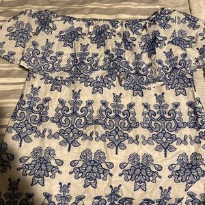 Blue & White off the shoulder women’s top
